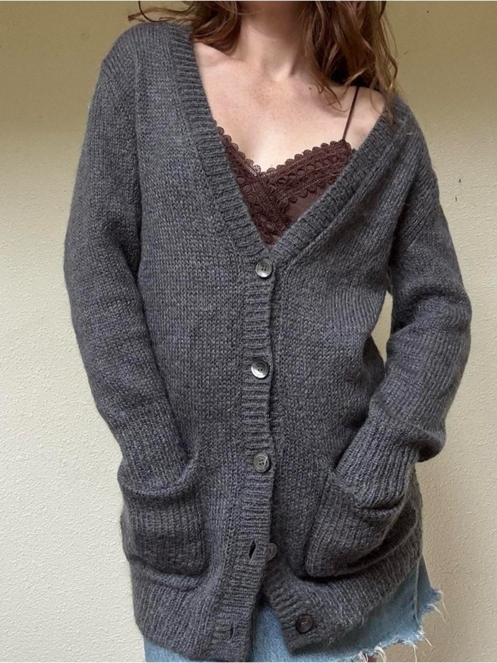Ann Taylor grey mohair long cardigan - Picture 4 of 8